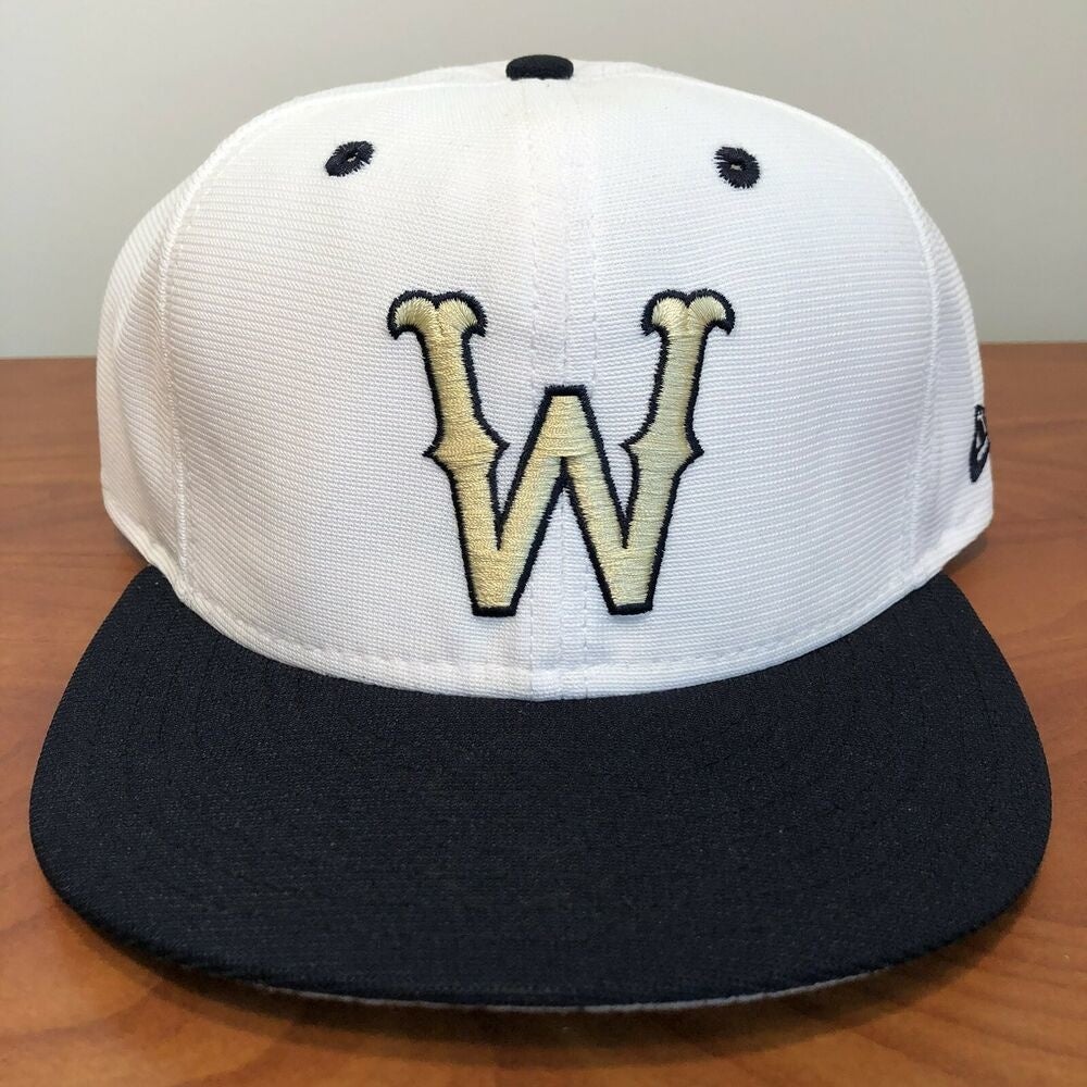 Wake Forest Hat Baseball Cap Fitted 7 3/8 New Era NCAA College White WF ...