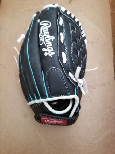 Black Used Kid Pitch (9YO-13YO) Rawlings Right Hand Throw Infield Pro shock Softball Glove 11.5"