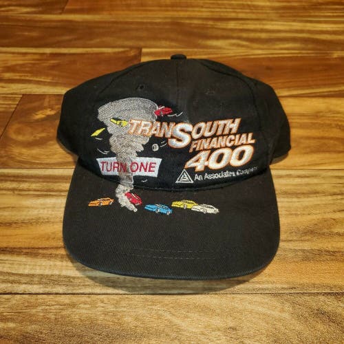Vintage Nascar Racing TranSouth 400 Racing Hat Cap Black Snapback