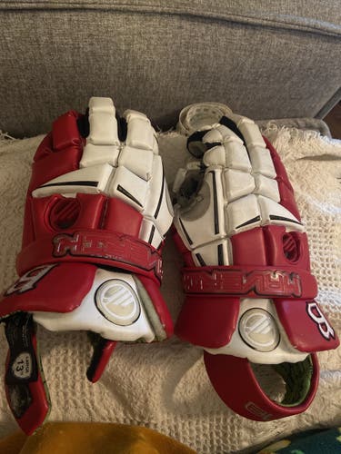 Red Used Player's Maverik 13" M3 Lacrosse Gloves