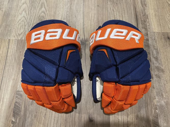 Bauer Apx2 pro stock hockey gloves Edmonton Oilers Gagner 13