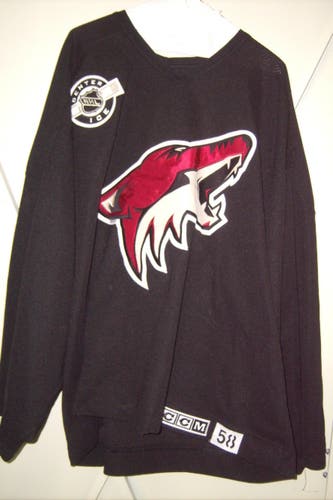 Phoenix Coyotes #30 Pelletier/LeNeveu size 58 goalie-cut black CCM practice jersey 2003-07 team LOA