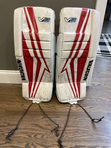 Red Junior 24" Vaughn Velocity V9 Goalie Leg Pads