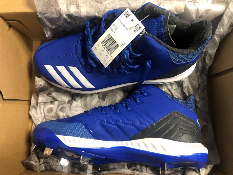 Blue New Adult Men's Adidas ICON BOUNCE MID. Metal Size Men's 10.5 (W 11.5) Adidas High Top