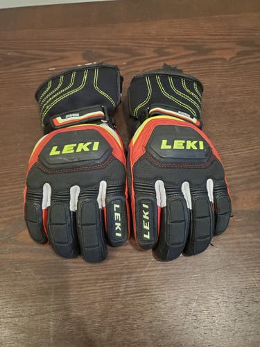 Leki WorldCup Race Flex  Trigger S Glove Black/Red/White/Yellow Size 8 Leather
