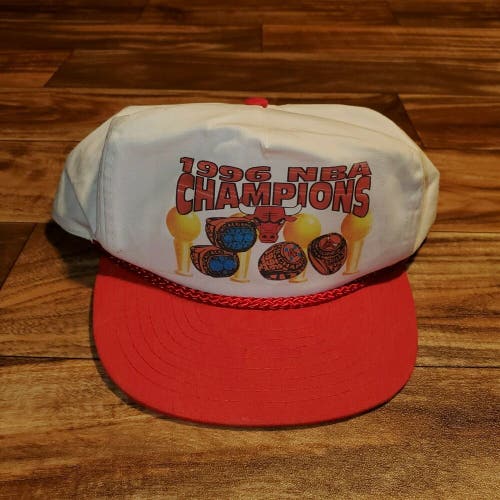 Vintage RARE Chicago Bulls 1996 NBA Champion Ring Hat Cap Snapback