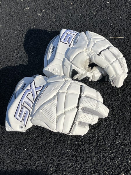 White Used Player's STX 13" Surgeon 500 Lacrosse Gloves