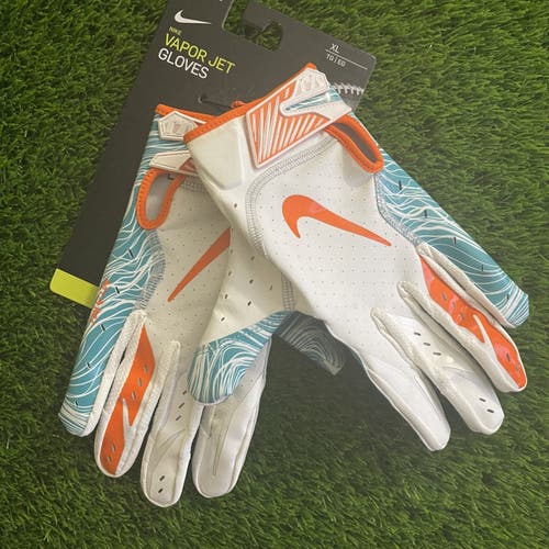 Nike Vapor 5 Jet Gloves Miami Dolphins PE - XL