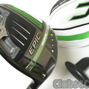Callaway Epic Max Driver 10.5° HZRDUS Smoke Green 60  6.0 Stiff +Cover Near MINT