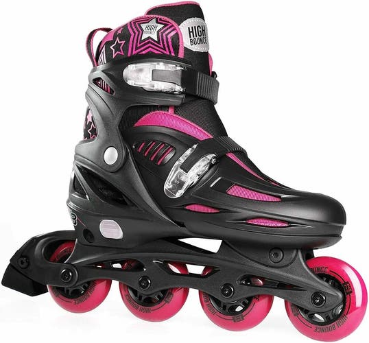 High Bounce Adjustable Inline Skate (Pink, Large (6-9) ABEC 7)