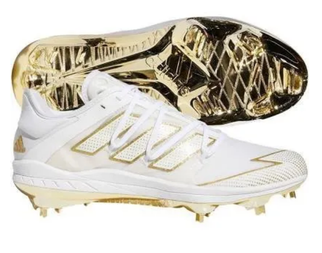 NEW Adidas Men's Afterburner 7 Gold Metal Baseball Cleats Size 10 US