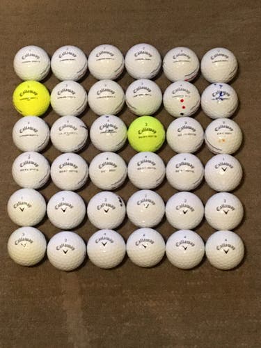 White Used Callaway 36 Pack (3 Dozen) Chrome Soft Balls