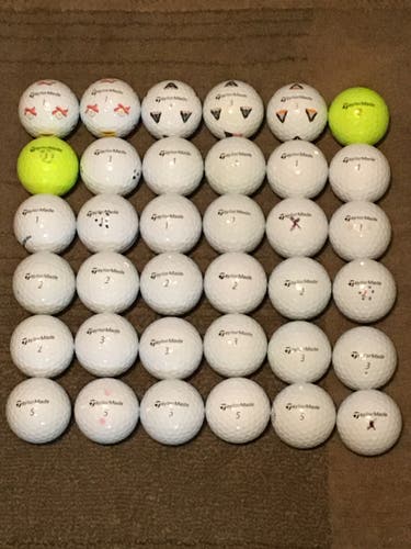 White Used TaylorMade 36 Pack (3 Dozen) TP5X Balls