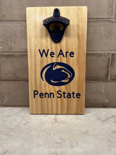 Penn State Magnetic Bottle Opener - Wooden