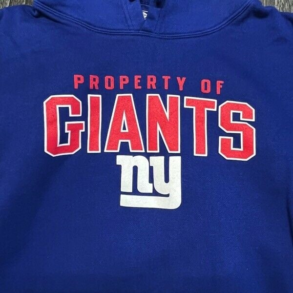 NFL NY Giants Hoodie Mens Medium Blue Pullover Football Sweatshirt