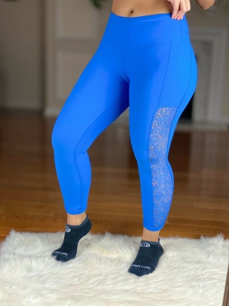 90 degree by reflex womens capri royal blue leggings spandex