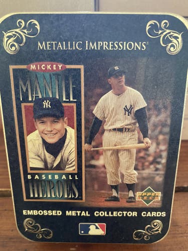 Mickey Mantle embossed metal collectors card set five cards rare