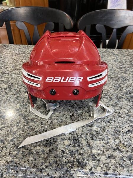 Red Used Small Bauer Re-Akt 75 Helmet - Hardley used