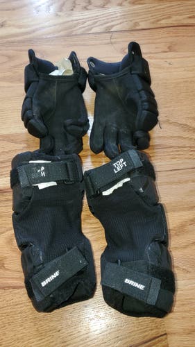 Black Used Player's Brine Lacrosse Gloves 8"