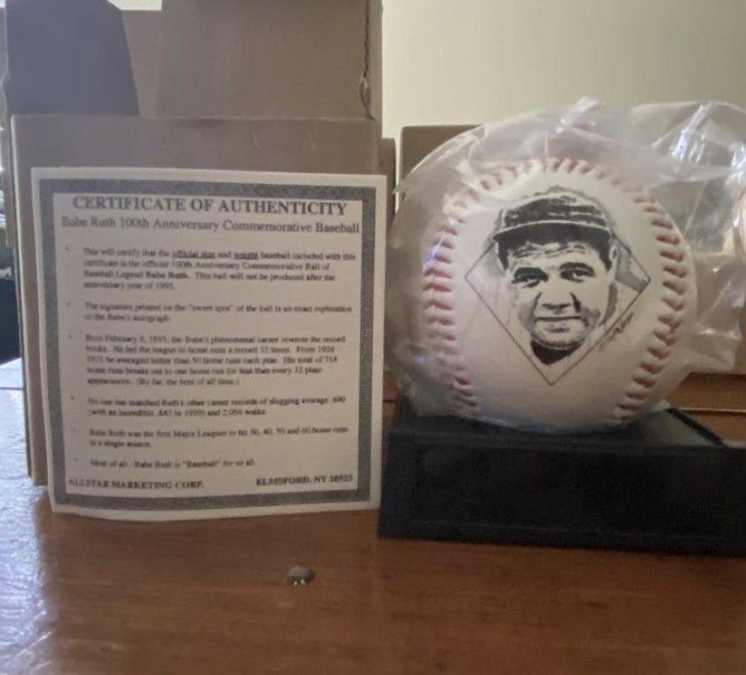 BABE RUTH 100TH Anniversary Commemorative SIGNATURE BASEBALL ORIGINAL BOX