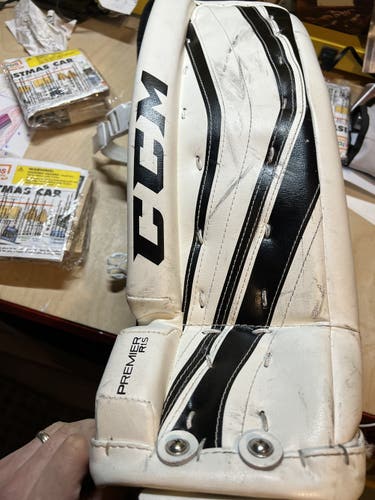 White Youth 21" CCM Premier R1.5 Goalie Leg Pads