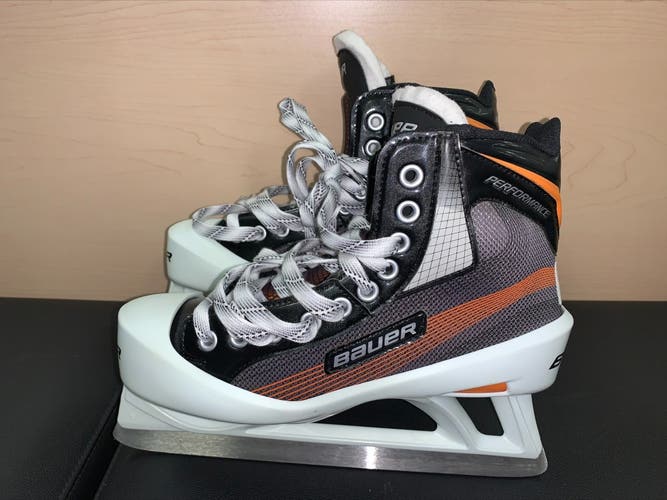Junior New Bauer Performance Hockey Goalie Skates Regular Width Size 1