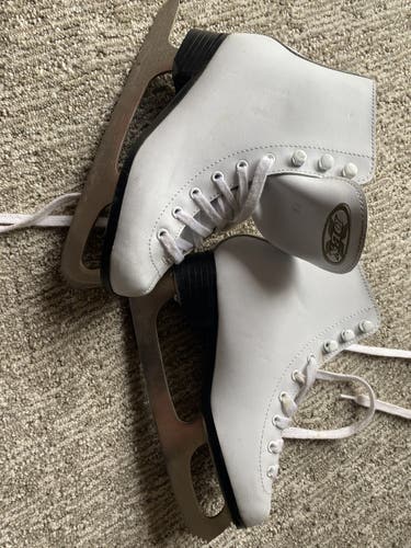 White Used  Figure Skates Size 2