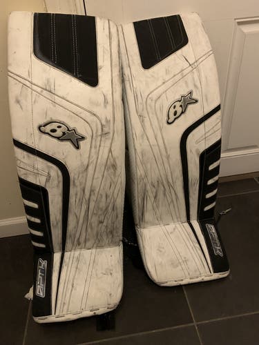 White Used Senior 35" Brian's OPTiK Goalie Leg Pads