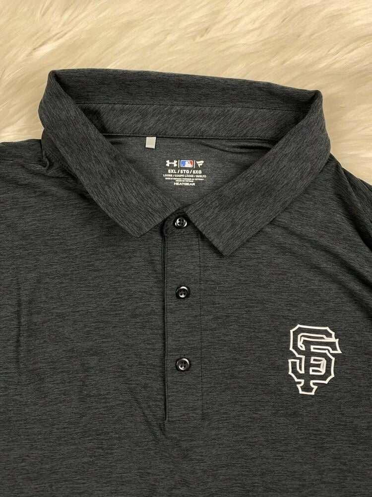 San Francisco Giants MLB Under Armour Heat Gear Short Sleeve Polo Black,  Men 5XL
