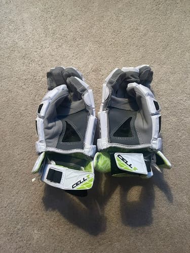 White New Player's STX Cell V Lacrosse Gloves 13"