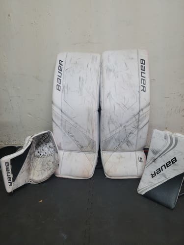 White Senior 33+1 Bauer S27 Regular Goalie Full Set