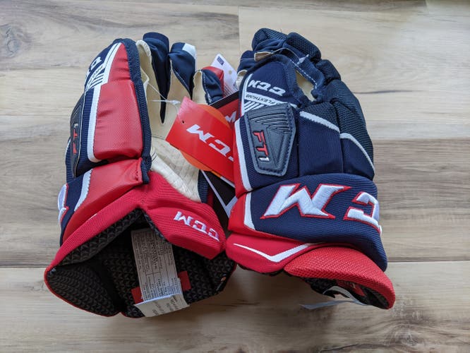 Blue red New Senior CCM Jetspeed FT1 Gloves 14"