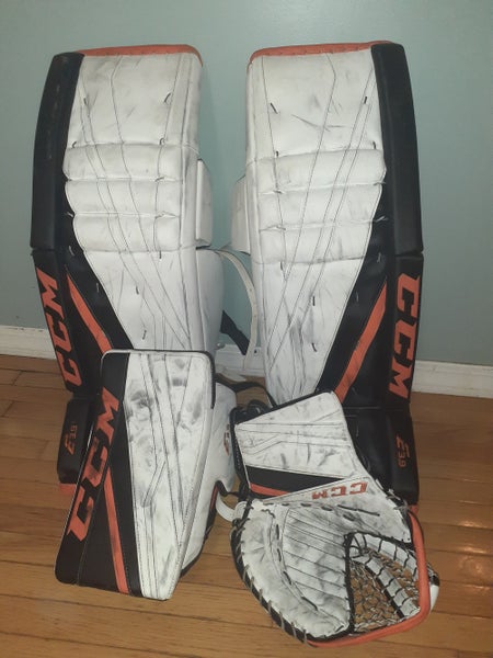 Orange Used Senior 35" CCM Regular Extreme Flex 3.9 Goalie Full Set