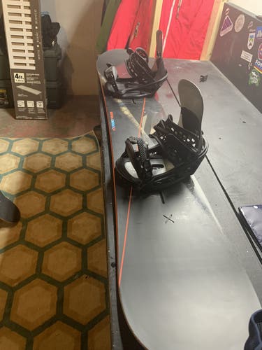 Used Men's Burton Custom X Snowboard All Mountain With Bindings Very Stiff Directional Twin