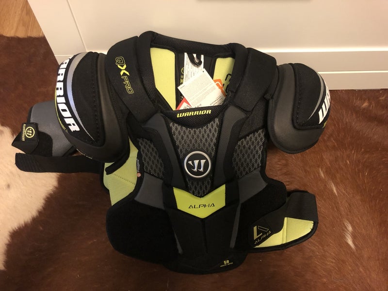 Used Senior Medium Warrior Alpha QX Pro Shoulder Pads + Elbow Pads