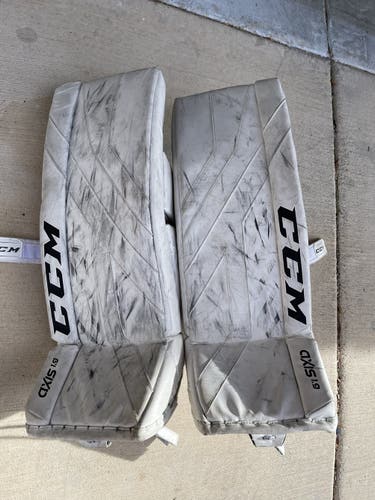 White Used 30" CCM  Axis 1.9 Goalie Leg Pads