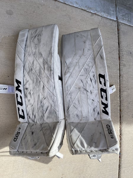White Used 30" CCM Axis 1.9 Goalie Leg Pads