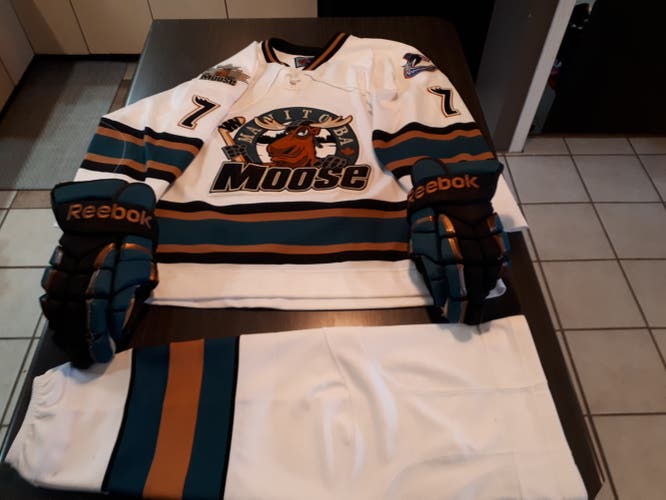 Manitoba Moose Pro Stock Kit NOLAN BAUMGARTNER Size 52  Pro Stock Jersey with Pro GLOVES/SOCKS