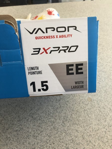 Hockey Skates Junior Used Bauer Vapor 3x pro Extra Wide Width Size 1.5