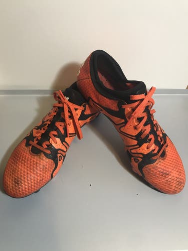 Orange Cleats Used Size 11.5 (Women's 12.5) Adidas X15+ Primeknit