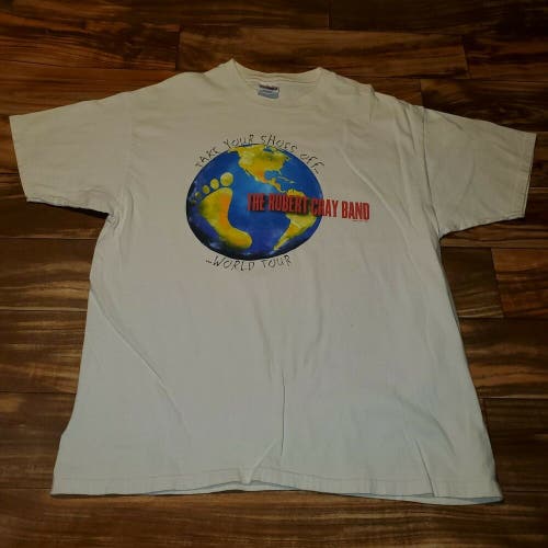 Vintage RARE 2000 Robert Cray Take Your Shoes Off World Tour White Shirt Size XL