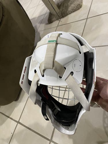 White Used CCM  9000 Goalie Mask