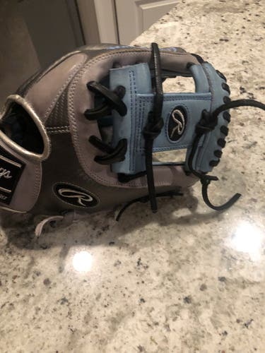 Silver Baseball Glove Used Kid Pitch (9YO-13YO) Rawlings Right Hand Throw Heart of the Hide 11.5"