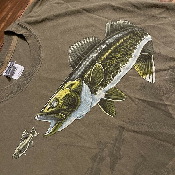 Vintage Art Unlimited Bass Fish Fishing All Over Print Sweatshirt