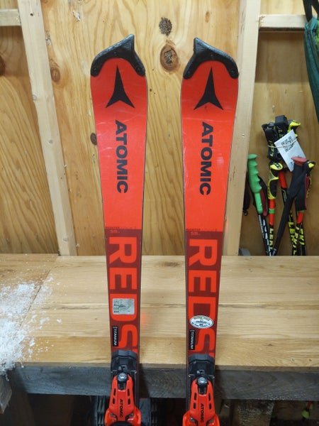 Skis Used 2021 Atomic Racing Redster FIS SL With Bindings Max Din 16