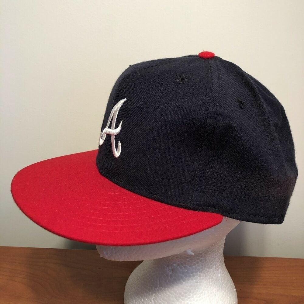 Vintage 80s Atlanta Braves Basic New Era MLB Fitted Hat Baseball Cap 7 1/2 Made in USA