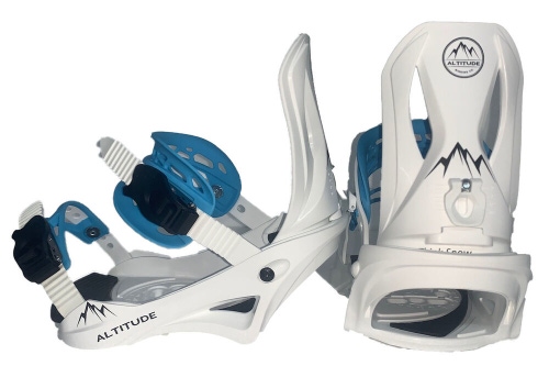 MEN'S ALTITUDE RIDER S/M SNOWBOARD BINDINGS 4X4 BURTON 3D & EST (WHITE/LT BLUE)