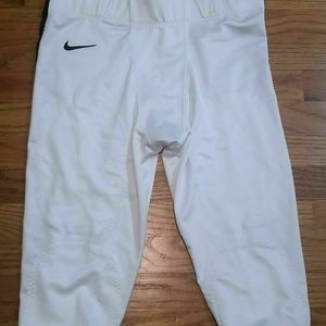 New Nike Men's L Custom Defender Football Pants White Blue 615742 $75