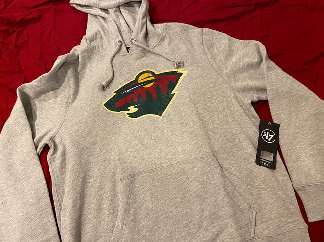NHL Minnesota Wild ‘47 Brand Gray Hoodie Sweatshirt - NEW NWT