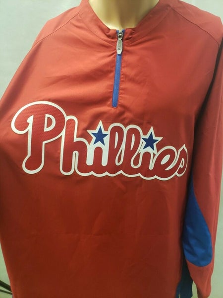 Philadelphia Phillies Majestic MLB Authentic Cool Base Apparel Pullover 1/4  Zip